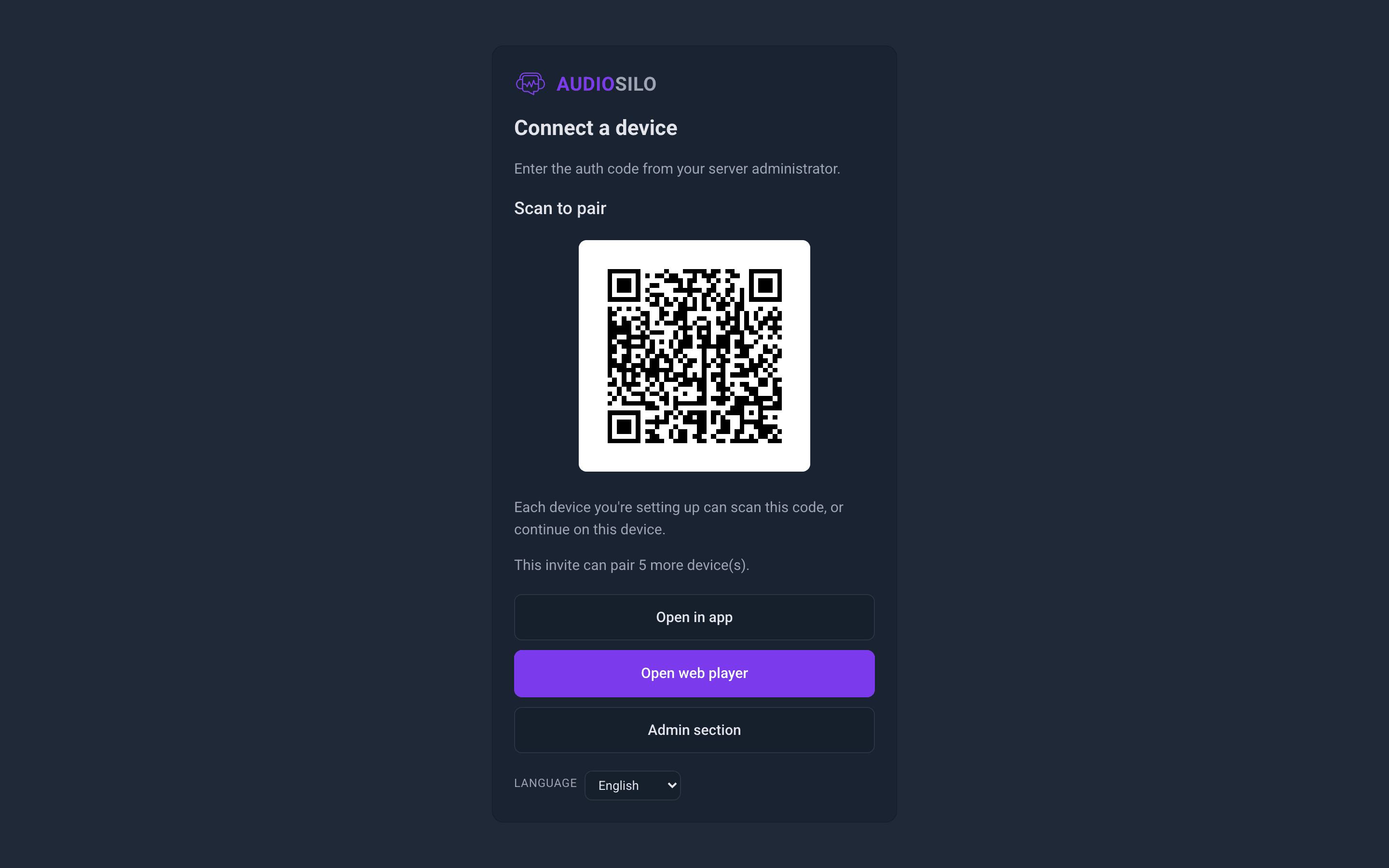 The connect page